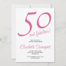 Minimal 50 och fantastisk rosa födelsedag