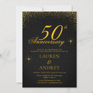 Minimal 50th Wedding Anniversary Invitation Inbjudningar