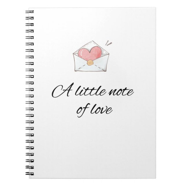 Minimal A Little Note of Love Notebook Anteckningsbok (Framsidan)
