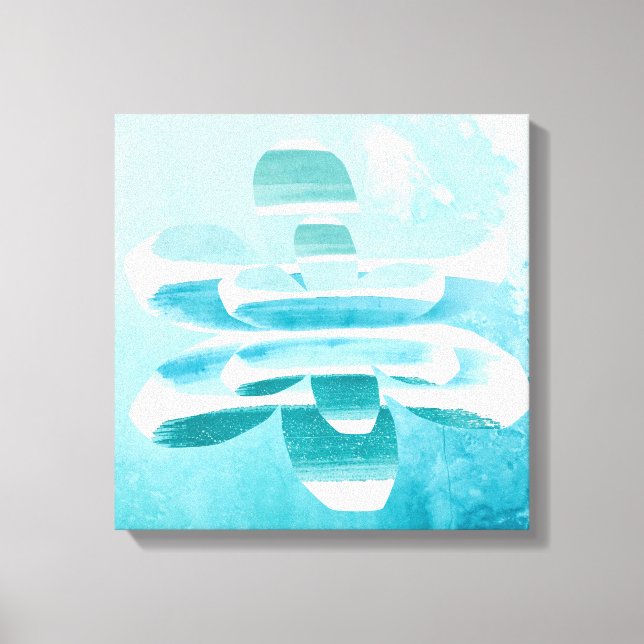 Minimal Abstract Blue Canvas – Calm Zen Wall Decor (Framsida)