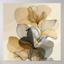 Minimal Abstract Botanical Line Art Design Poster