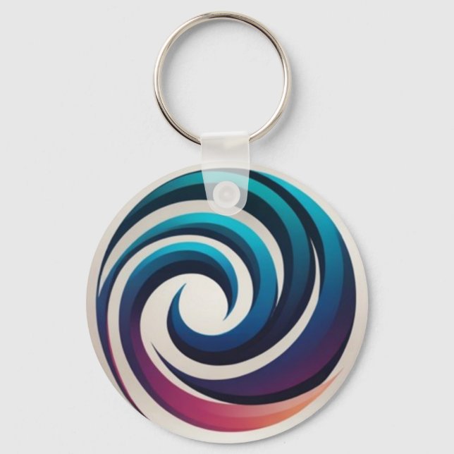 Minimal Abstract Color Spiral Circle Design Nyckelring (Framsida)