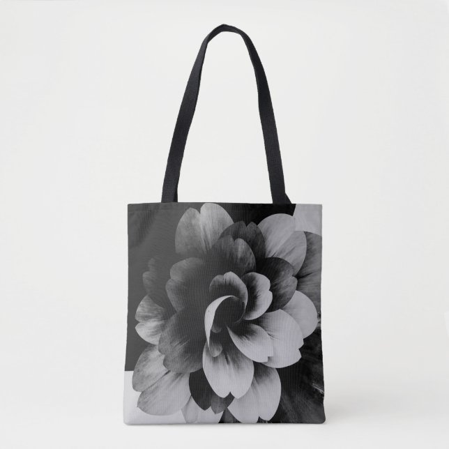 Minimal Abstract Floral Tote Bag Tygkasse (Framsida)