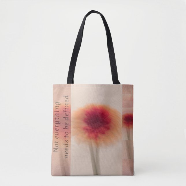Minimal Abstract Flower Shoulder Tote Bag Tygkasse (Framsida)