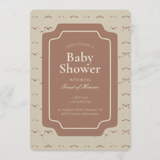 Minimal Abstract Geometric Gender Neutral Beige Inbjudningar