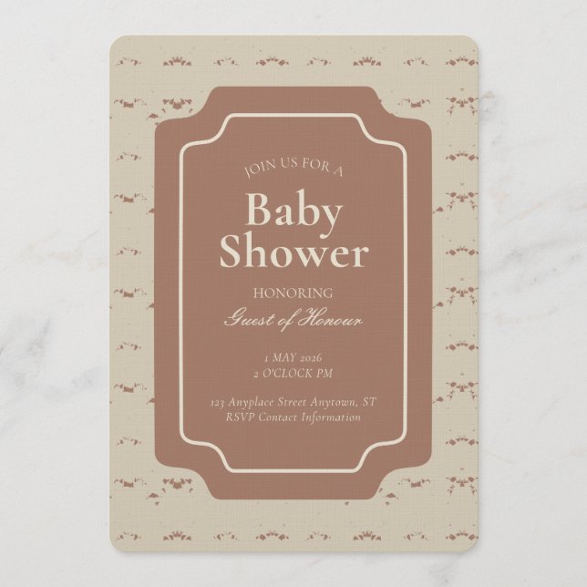 Minimal Abstract Geometric Gender Neutral Beige Inbjudningar (Framsida)