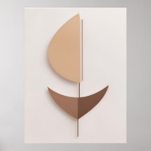Minimal Abstrakt Brown Boho Contemporary AI Art