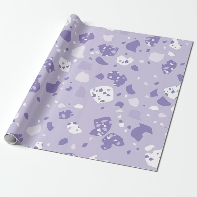 Minimal abstrakt lila mönster presentpapper (Utrullad)