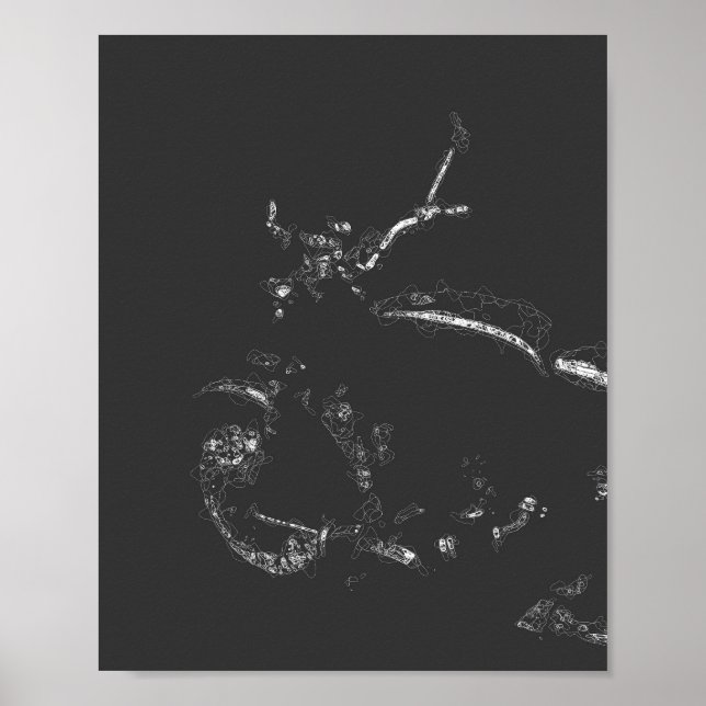minimal abstrakt motorcykellinjekonst poster (Framsidan)