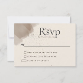 Minimal abstrakt pensel- och bläckbröllop RSVP OSA Kort
