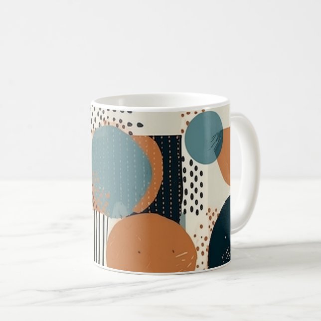 Minimal Abstrakt Sömlös Mönster - Geometrisk (14) Kaffemugg (Framsida höger)