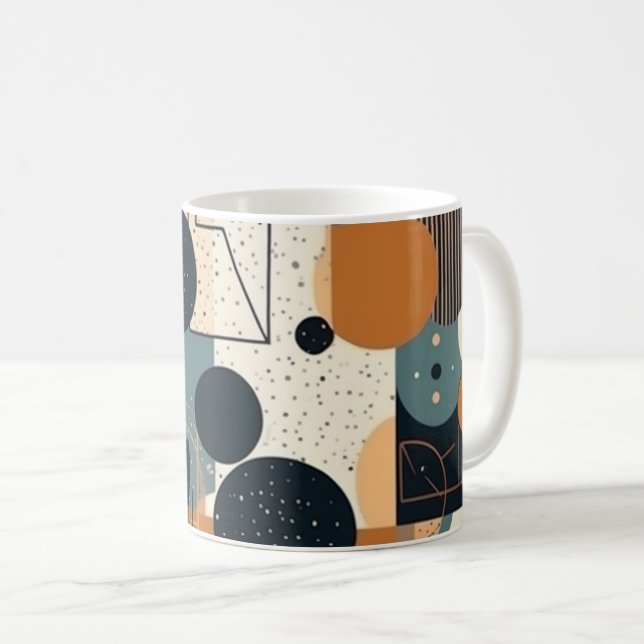 Minimal Abstrakt Sömlös Mönster - Geometrisk (15) Kaffemugg (Framsida höger)