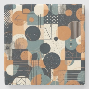 Minimal Abstrakt Sömlös Mönster - Geometrisk (15) Stenunderlägg