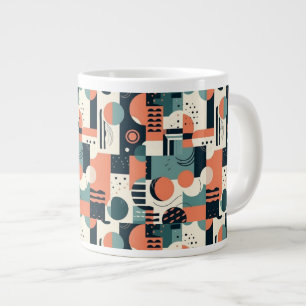 Minimal Abstrakt Sömlös Mönster - Geometrisk (1) Jumbo Mugg