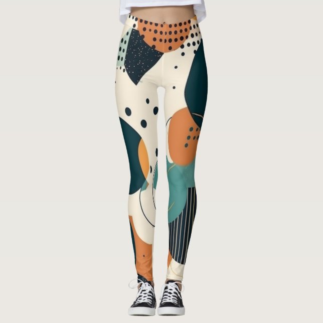 Minimal Abstrakt Sömlös Mönster - Geometrisk (3) Leggings (Framsida)