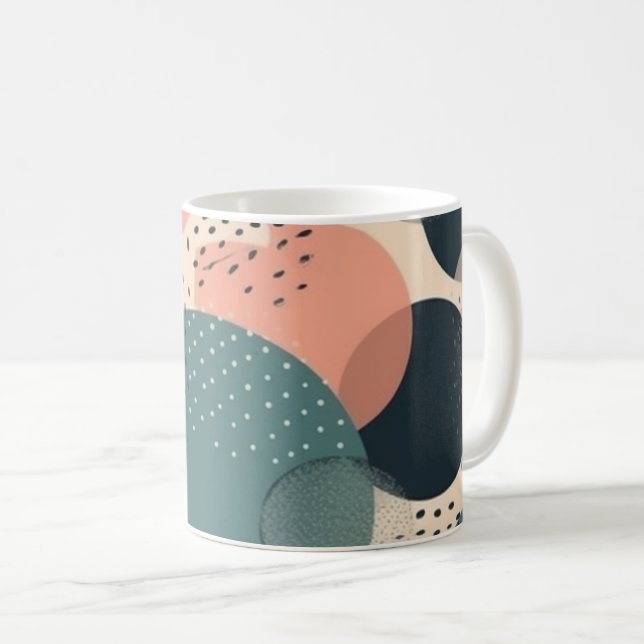 Minimal Abstrakt Sömlös Mönster - Geometrisk (6) Kaffemugg (Framsida höger)