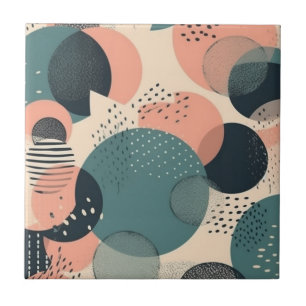 Minimal Abstrakt Sömlös Mönster - Geometrisk (6) Kakelplatta