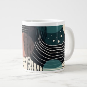 Minimal Abstrakt Sömlös Mönster - Geometrisk (8) Jumbo Mugg