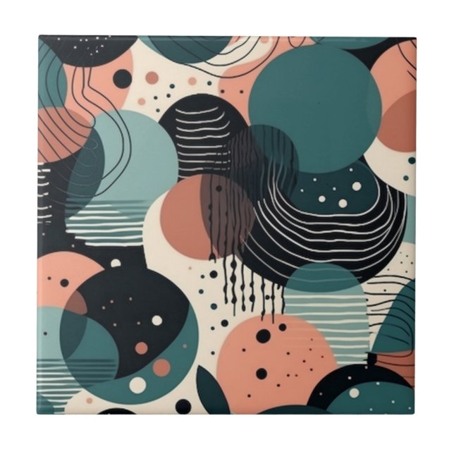 Minimal Abstrakt Sömlös Mönster - Geometrisk (8) Kakelplatta (Framsidan)