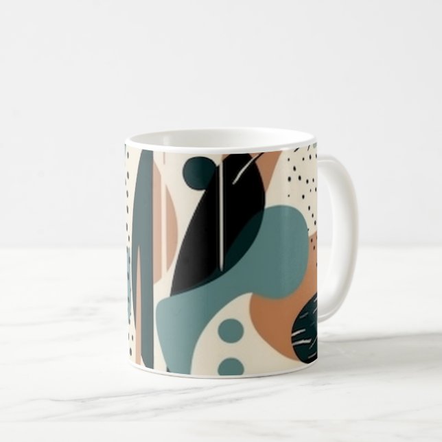 Minimal Abstrakt Sömlös Mönster - Geometrisk (9) Kaffemugg (Framsida höger)