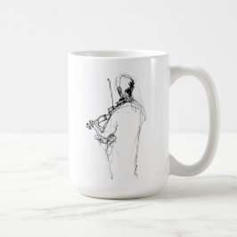Minimal Abstrakt Violin Player-skiss Kaffemugg