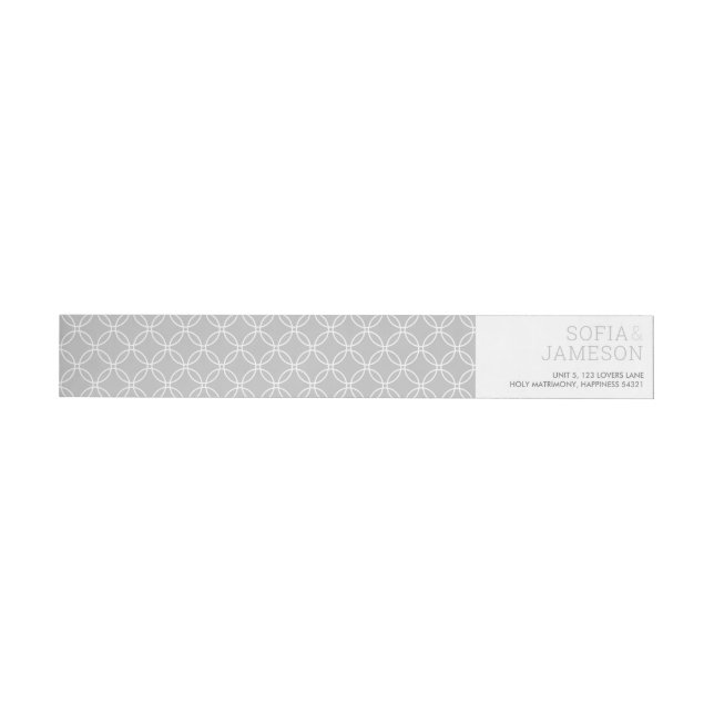 MINIMAL ADRESS, modernt grått av mjuk blek Etikettband (Individual)