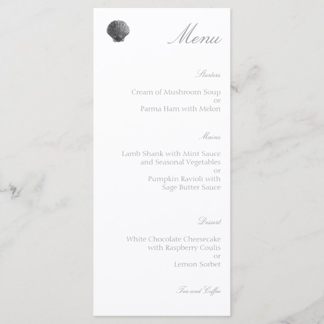 Minimal akvarell Kolskal Kol Wedding Meny (Framsida)