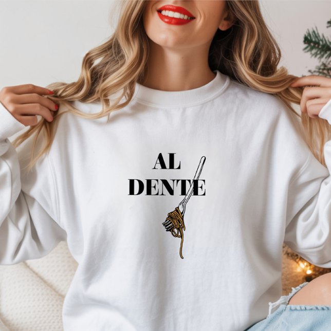 Minimal "Al Dente" Italienska Pasta Älskare Typogr T Shirt (Skapare uppladdad)