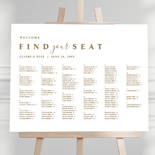 Minimal Alfabetisk Guld Bröllops Placeringsplan Poster