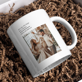 Minimal All Is Calm All Is Bright Christmas Photo  Kaffemugg