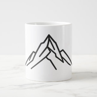 Minimal Alpine Mountain Line Art Mug Jumbo Mugg