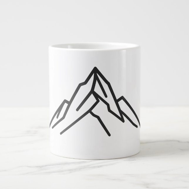 Minimal Alpine Mountain Line Art Mug Jumbo Mugg (Framsidan)