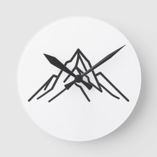 Minimal Alpine Mountain Line Art Wall Clock Rund Klocka