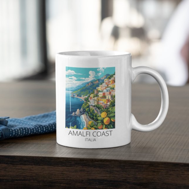 Minimal Amalfi Coast Italy Vintage Travel Kaffemugg (Minimal Amalfi Coast Italy Vintage Travel Coffee Mug)