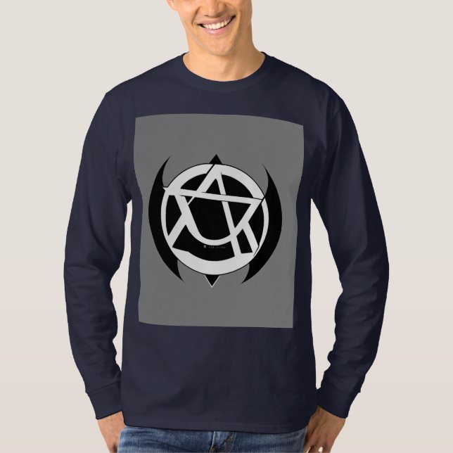 Minimal Anarchy Symbol – Black & White Circle-A Lo T Shirt (Framsida)