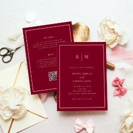 Minimal and Chic Burgundy | All in One Wedding Inbjudningar