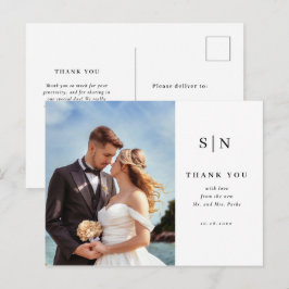 Minimal and Chic | Photo Wedding Thank You Vykort