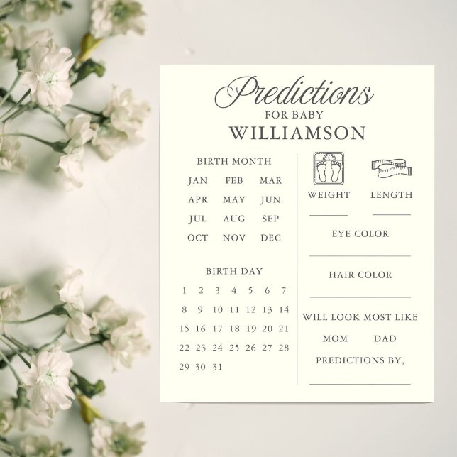 Minimal and Modern Baby Shower Predictions Game (Skapare uppladdad)