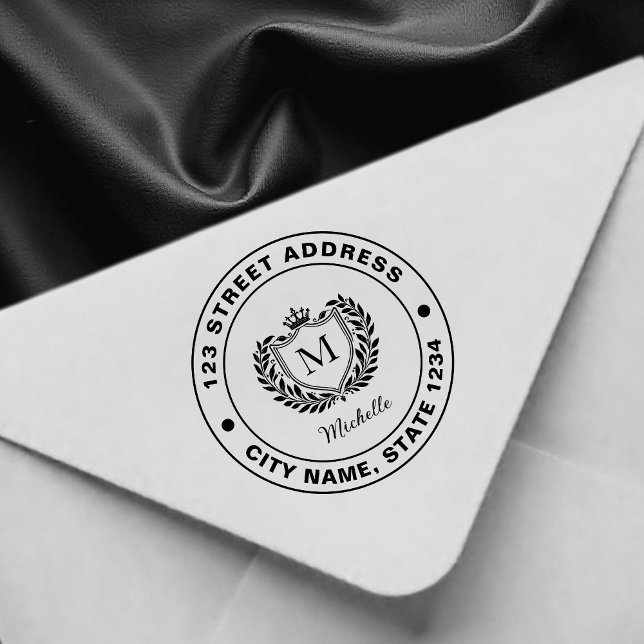 Minimal anpassad monogramnamn Royal Crest Emblem   Stämpel (Skapare uppladdad)