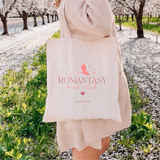 Minimal Anpassningsbar Bok Älskare "Romantasy Bok  Tygkasse (Skapare uppladdad)