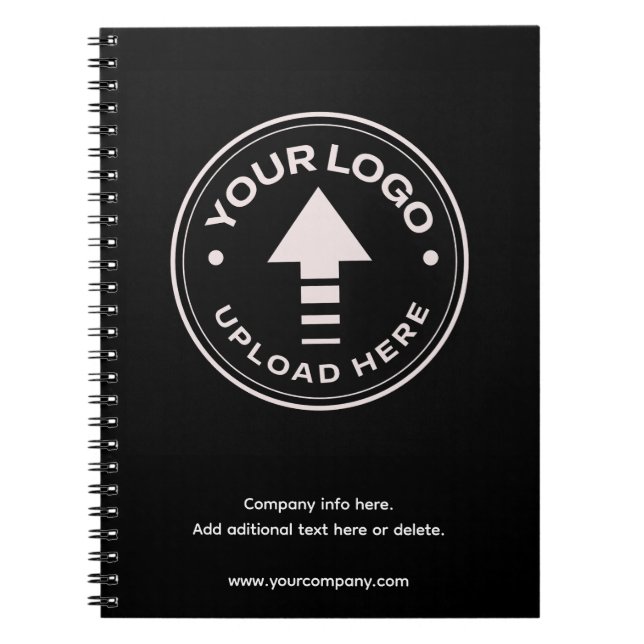 Minimal Anpassningsbar - Business Logotyp Black Anteckningsbok (Framsidan)