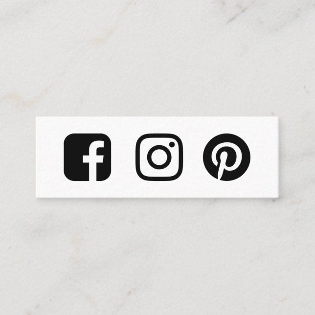 Minimal Anpassningsbar Facebook Instagram Pinteres Mini Visitkort (Framsida)