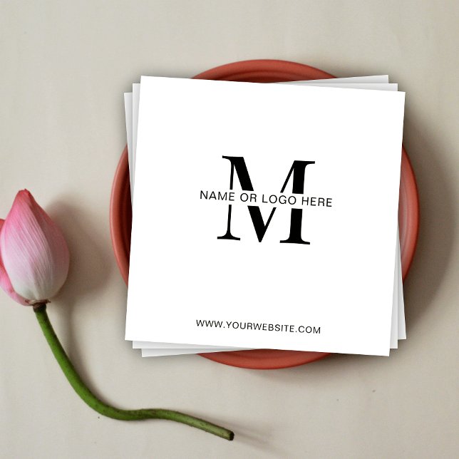 Minimal Anpassningsbar för affärshändelse - Logoty Pappersservett (Simple branded business napkins with your monogram, business name or logo)