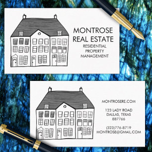 Minimal Anpassningsbar för House Line Art Real God Visitkort