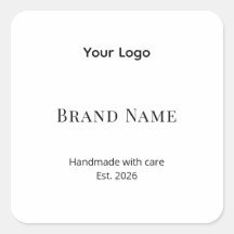 Minimal anpassningsbar ljusstickermärke | Redigerb