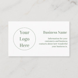 Minimal Anpassningsbar Modern Sage Grönt White Visitkort