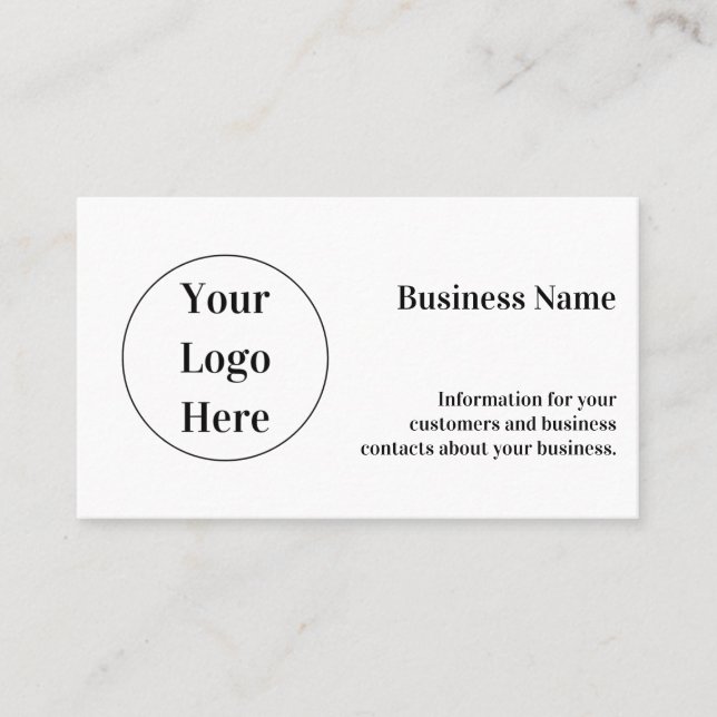 Minimal Anpassningsbar Modern svart och vit Visitkort (Framsida)
