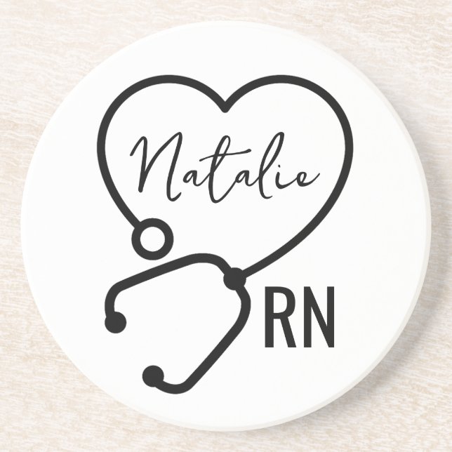 Minimal Anpassningsbar Nurse Namn Stethoscope Hear Underlägg (Framsidan)