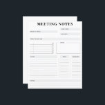 Minimal anteckningsplan för Professional Meeting-a<br><div class="desc">En minsta svartvit anteckningsplanerare för möten på hemmet eller på arbetsplatsen. Har plats för ett projektnamn,  datum,  ämnen att diskutera,  en lista att göra med ansvariga personer och tidsfrister och plats för dina anteckningar.</div>