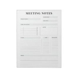 Minimal anteckningsplan för Professional Meeting-a Anteckningsblock